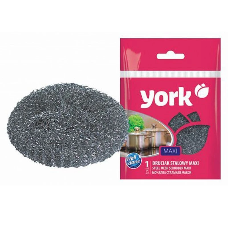 Губка для посуды металл Спираль МАКСИ 7*7*4см YORK (100)