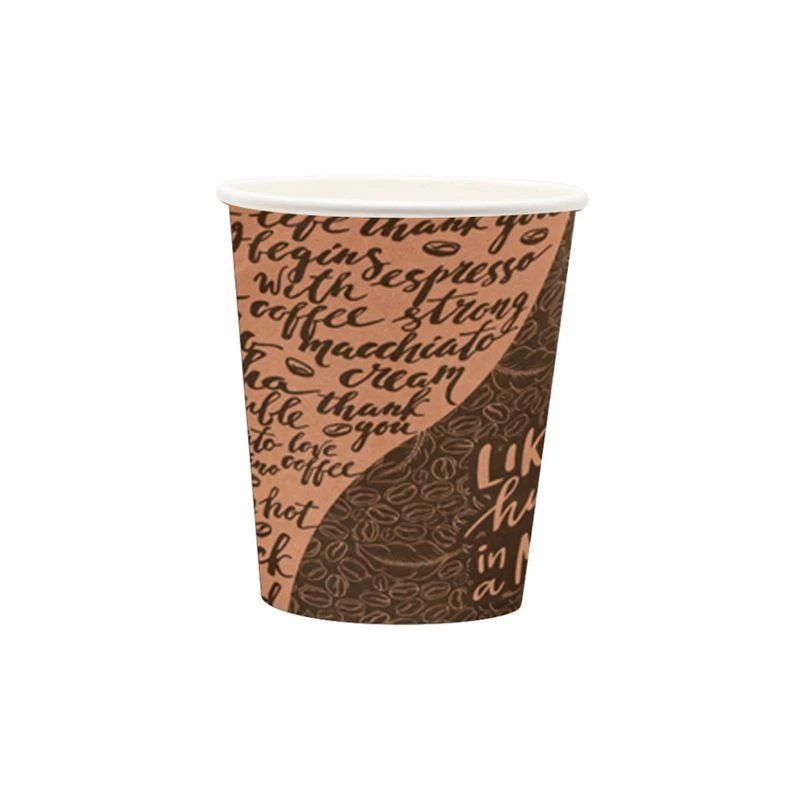 Стакан бумажный 250мл d80мм 1-слойный для горячего Coffee (1000)