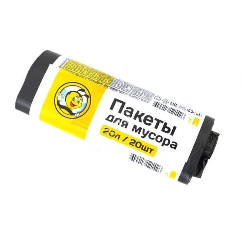 Пакеты для мусора 20л/20шт Жу-Жу в рулоне 6мк (100)