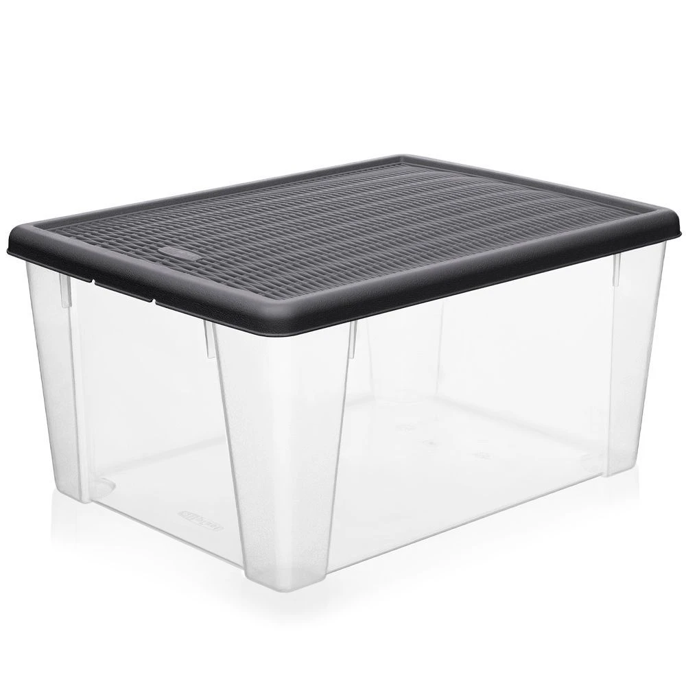 Контейнер для хранения 14л 390*290*170мм пластик ELEGANCE графитовый (6)