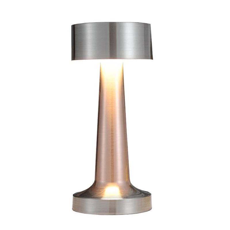 Лампа настольная 21*9см 800mA 6-7 часов, usb, кнопка, 2 режима свечения, хром (30) JC-16980