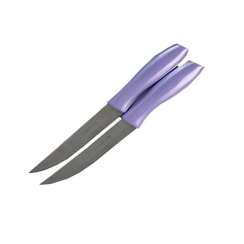 Ножи набор 2шт 10,5/21см нерж.сталь фиолетовый (600) JC-15556