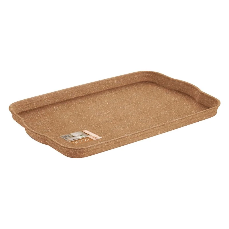 Поднос 32*21*2см пластик Sugar&Spice Wood прямоугольный с ручками (15)