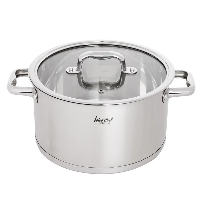 Кастрюля 5,8л нерж.сталь Ivlev Chef Royal со стекл.крышкой 24см индукция (4)