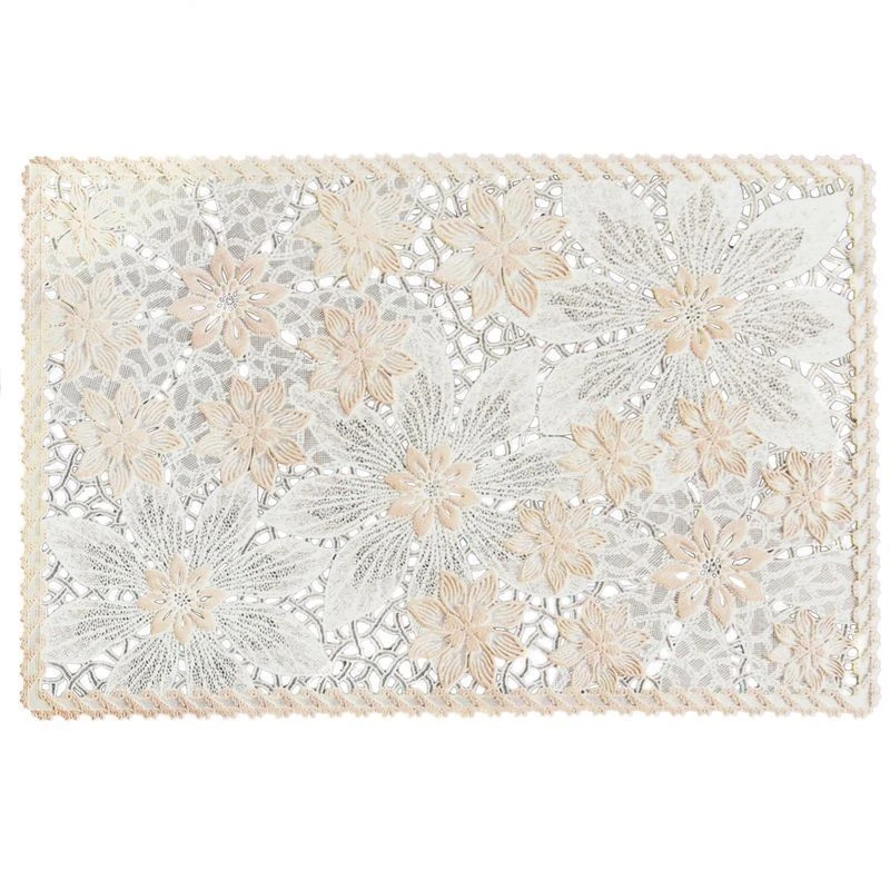 Салфетка сервировочная 12*18 (30*45см) ПВХ бежевая/корич. SP-158 (12/360)