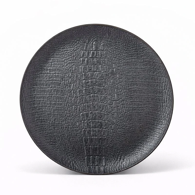 Тарелка мелкая 20,5см фарфор Croco черный круглая WL-662104/A (3/36)