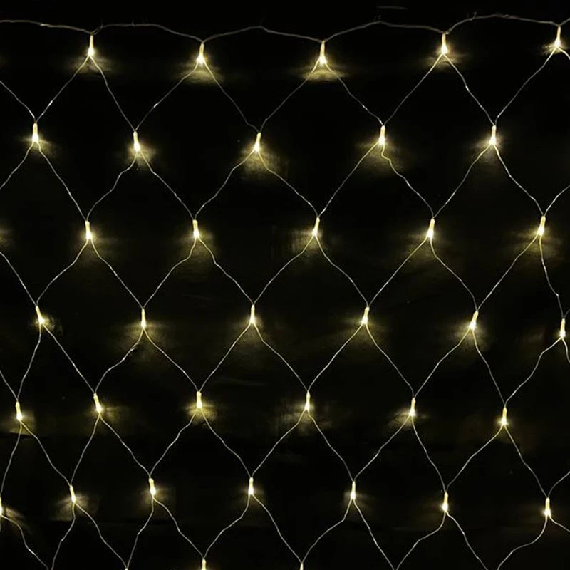 Гирлянда эл. Сетка 1,5*1,5м 120LED теплый белый плоская вилка 110В JC-15350 (100)