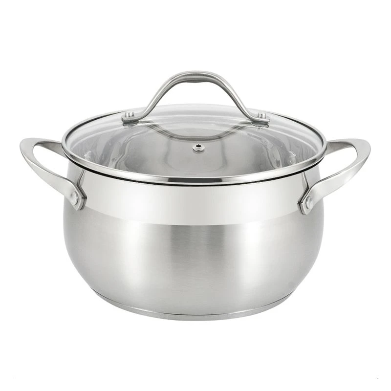 Кастрюля 2,6л нерж.сталь Tessi со стекл.крышкой 18см индукция ТМ Appetite GS08263 (6)