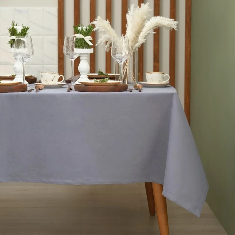 Скатерть кухонная 150*110см саржа 100% хлопок Kitchen синий (30)