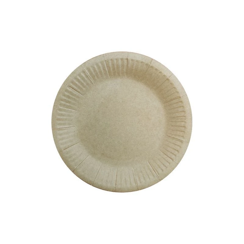 Тарелка бумажная 180мм ламинированная крафт Snack Plate (1000)