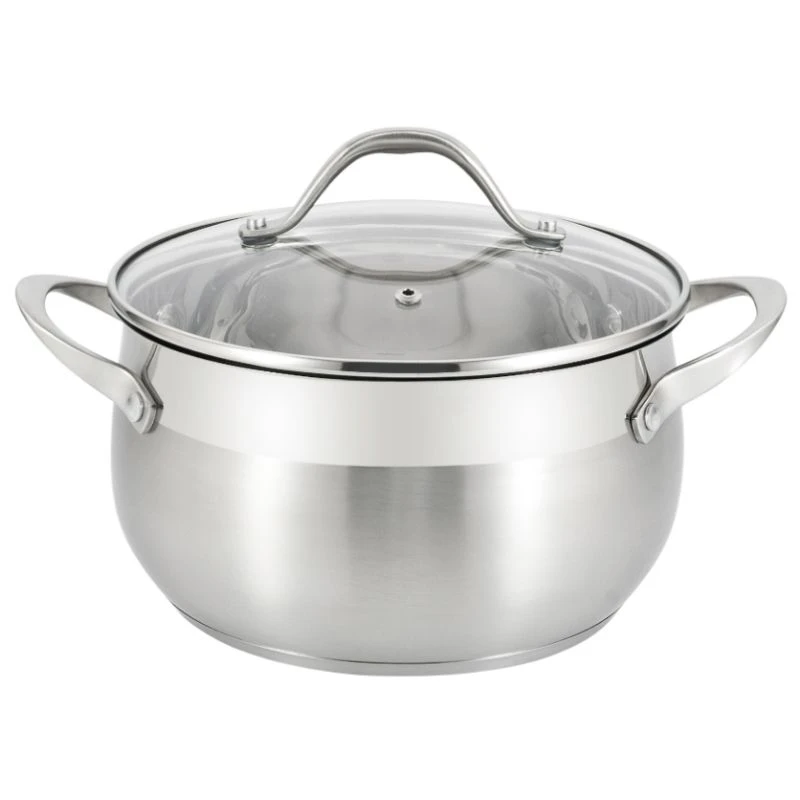 Кастрюля 4,6л нерж.сталь Tessi со стекл.крышкой 22см индукция ТМ Appetite GS08463 (6)