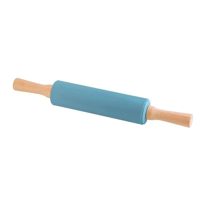 Скалка 31(17)*4,3см силикон с дер.ручками Silicone 93-SI-CU-15.5 (36)