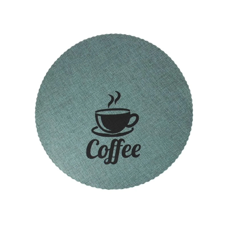 Салфетка сервировочная 32см ПВХ COFFEE синяя JC-15507 (300)