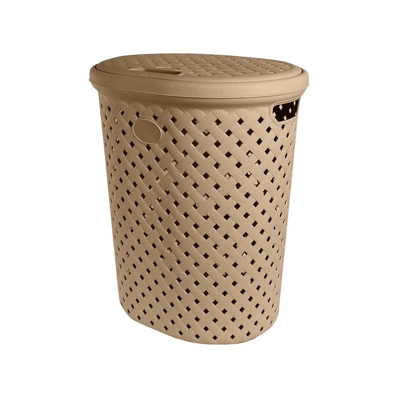 Корзина для белья 42л 415*330*510мм пластик Rattan шоколадный мокко (5)