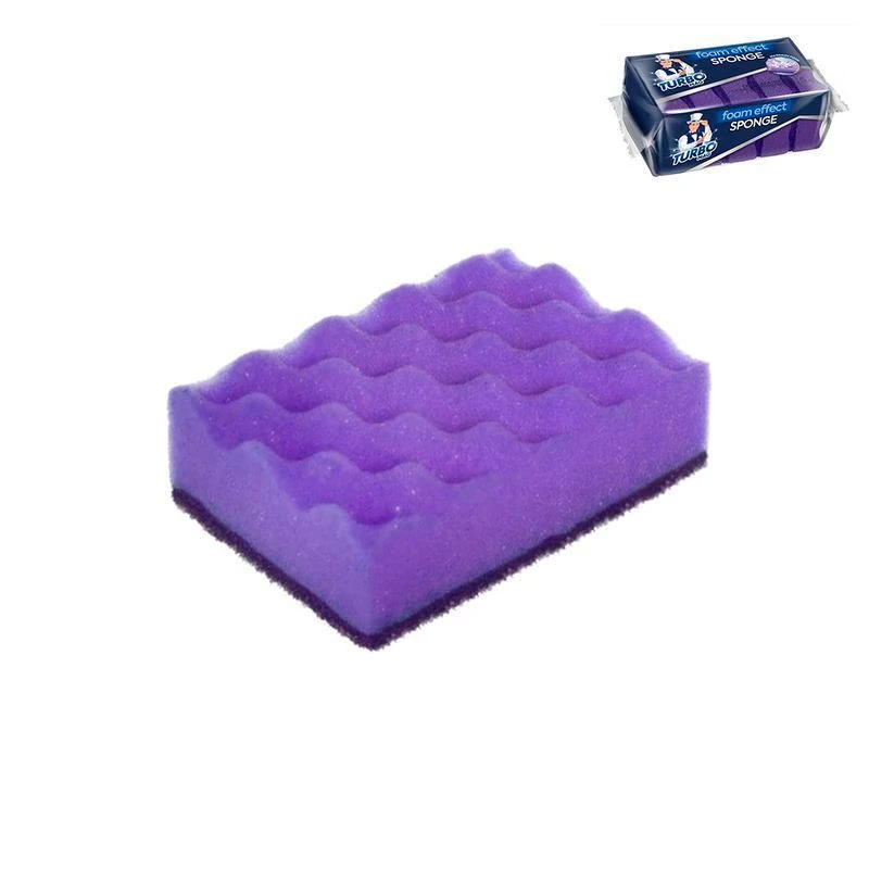 Губка для посуды 5шт 10*6,6*3,6см поролон TURBOMAG FOAM EFFECT (45)