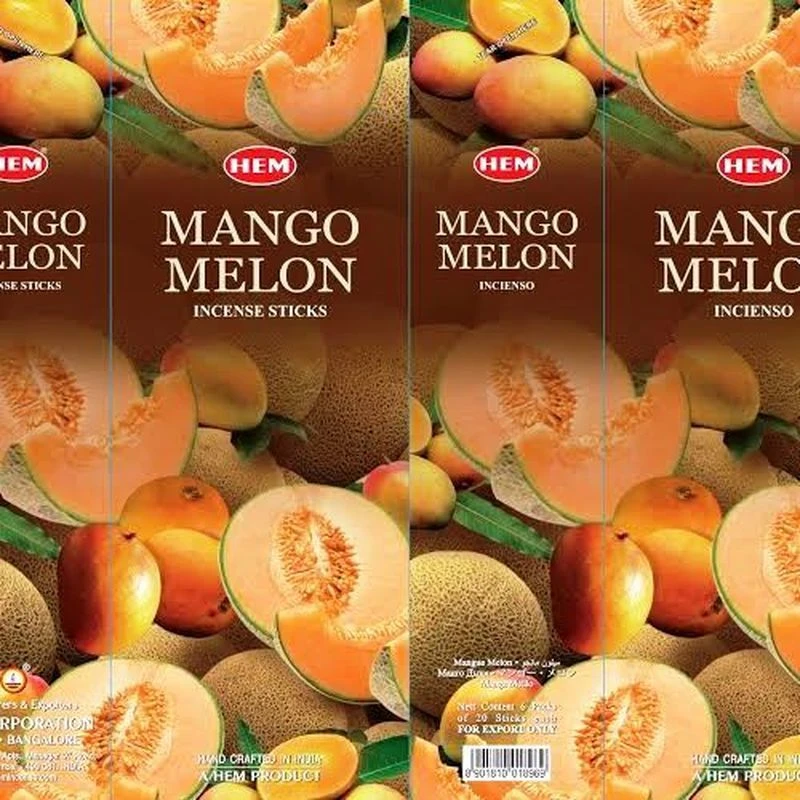 Благовония шестигранник 20 палочек HEM Mango Melon Манго Дыня 186MaM (6)