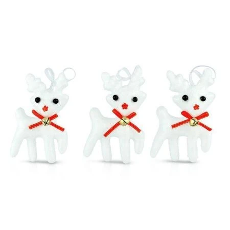 Игрушки новогодние на елку ОЛЕНЬ набор 3шт 10см пенопласт OSJX20029/JC-16398 (180)