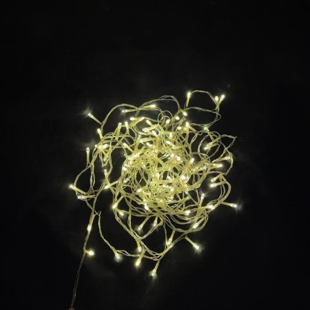 Гирлянда эл. 10м 100LED теплый белый плоская вилка 110В JC-15342 (100)