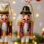 Игрушки новогодние на елку ЩЕЛКУНЧИК набор 3шт 12,5*3,5см дерево JC-16366 (130)