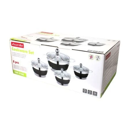 Набор кастрюль 4шт 2/2,7/3,6/5,9л нерж.сталь стекл.крышки арт.5765 (4)