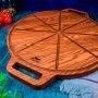 Доска для пиццы 35*2см дуб круглая с ручками подар.уп. TIMBERRY (1)