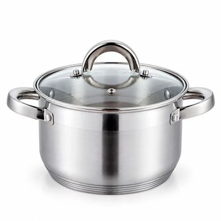 Кастрюля 5л нерж.сталь Rondy со стекл.крышкой 22см индукция подар.уп. ТМ Appetite SH07503 (6)
