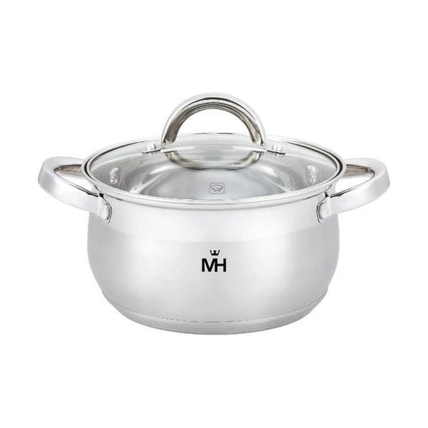 Кастрюля 6,1л h14,5см нерж.сталь стекл.крышка 24см индукция MercuryHaus MC-1628 Belly (6)