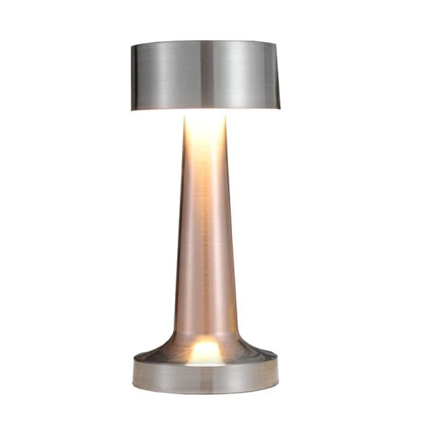 Лампа настольная 21*9см 800mA 6-7 часов, usb, кнопка, 2 режима свечения, хром (30) JC-16980