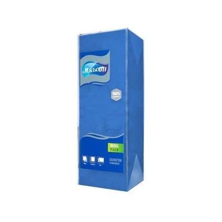 Салфетки бумажные набор 400шт 24*24см Мягкоff Universal синие (9)