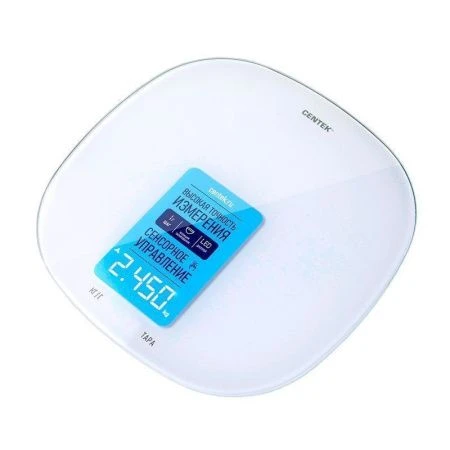 Весы кухонные электронные стекло 5кг Centek CT-2482 18*18см, LCD белые (12)
