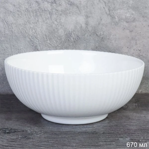 Салатник 670мл 15,5см стеклокерамика ВЕРТИКАЛЬ FLSLTW60 (WHITE) (6/48)