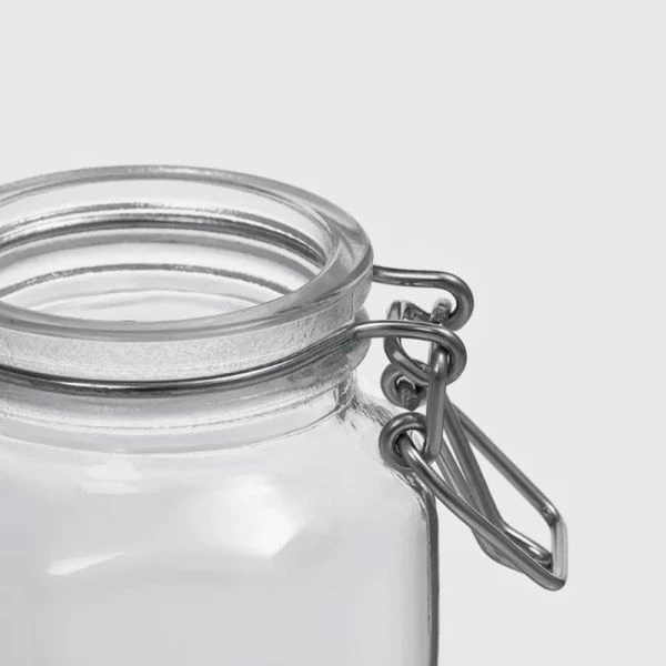 Банка для сыпучих продуктов 100мл стекло с фиксатором JC-15964 (144)