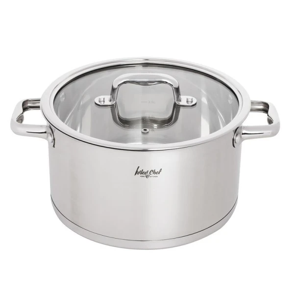 Кастрюля 5,8л нерж.сталь Ivlev Chef Royal со стекл.крышкой 24см индукция (4)