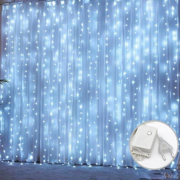 Гирлянда светодиодная Занавес 3*2м 240LED холодный белый 8 режимов GN16 (50) (