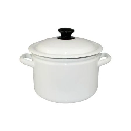 Кастрюля 4л эмаль белая цилиндрическая борт. 41704-142-У (4)
