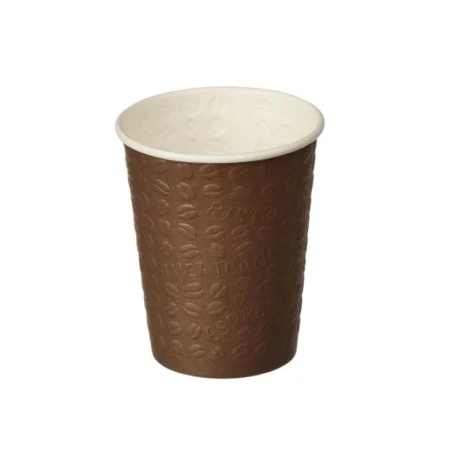 Стакан бумажный 300мл 90мм 1-слойный для горячего Coffee Touch коричневый (1000)