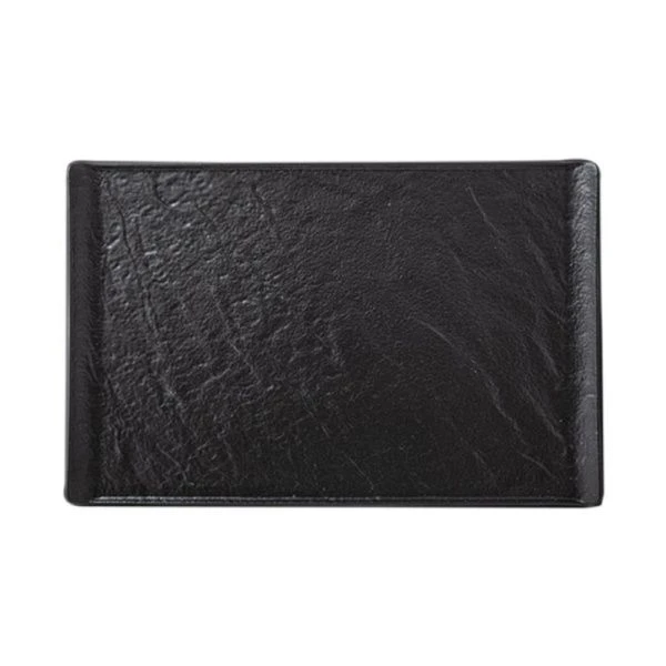 Тарелка мелкая 33,5*20,5см фарфор Slatestone черный прямоугольная WL-661110/A (2/12)