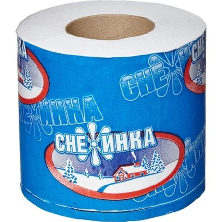 Бумага туалетная СНЕЖИНКА белая 1-слойная с втулкой (50)