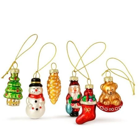 Игрушки новогодние на елку набор 4шт 5,6*3,4*2,5см стекло SY230089/JC-15791 (96)