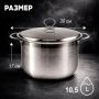 Набор кастрюль 6пр (8,5/10,5/11,5/13,5/14,5/16,5л) нерж.сталь с мет.крышками JC-181