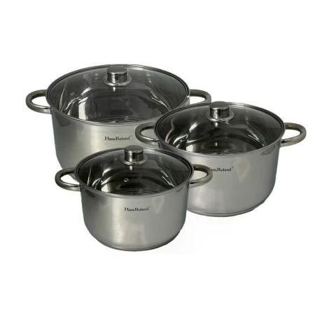 Набор кастрюль 3пр к. 6,5/8,2/10,1л нерж.сталь стекл.крышки индукция (4)