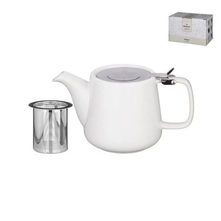 Чайник заварочный 500мл 19*8,5*10см керамика Velour с мет.ситом белый (24)