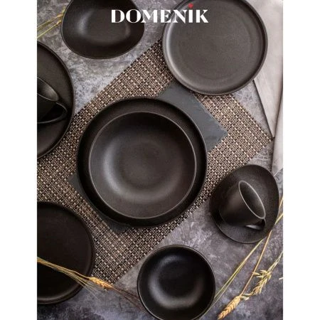 Тарелка глубокая 600мл 20см фарфор ROCK BLACK суповая DM8021 (6)