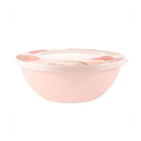 Миска 5л пластик Pastel с крышкой декорперсиковая карамель (15)