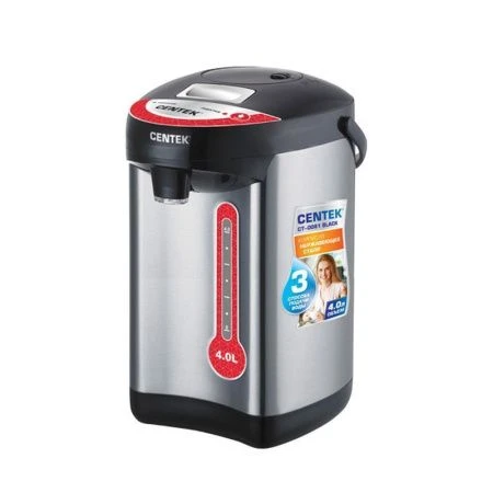 Термопот нерж.сталь 4л Centek CT-0081 черный 850Вт, 3 способа подачи воды (4/6)