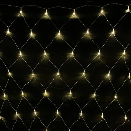 Гирлянда эл. Сетка 1,5*1,5м 120LED теплый белый плоская вилка 110В JC-15350 (100)