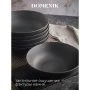 Тарелка глубокая 600мл 20см фарфор ROCK BLACK суповая DM8021 (6)