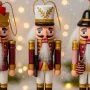 Игрушки новогодние на елку ЩЕЛКУНЧИК набор 3шт 12,5*3,5см дерево JC-16366 (130)