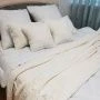 Плед 150*200см фланель рис. Клетка молочная ДомВелл