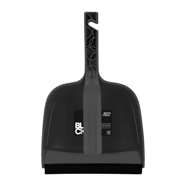 Щетка-сметка 8*19,5*29,8см пластик SРin&Clean Black с совком c кромкой (16)